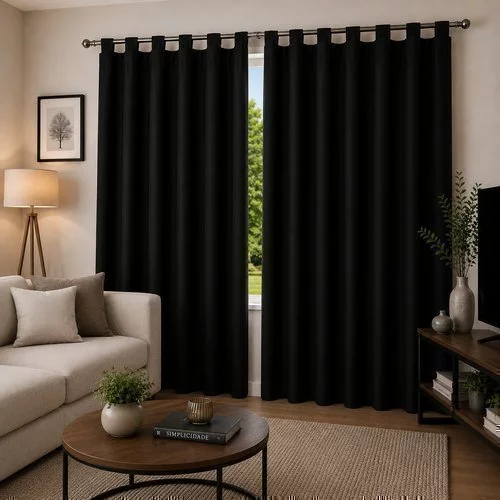 Cortina Blackout com Alças 200x200 Preta